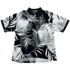 Vintage Tommy Bahama Camp Shirt Short Sleeve Hawaiian Floral Hibiscus 100% Silk